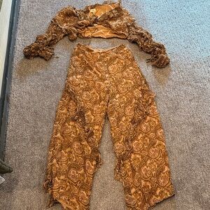 Camila Coelho Paisley Wide Leg Jumpsuit in Brown